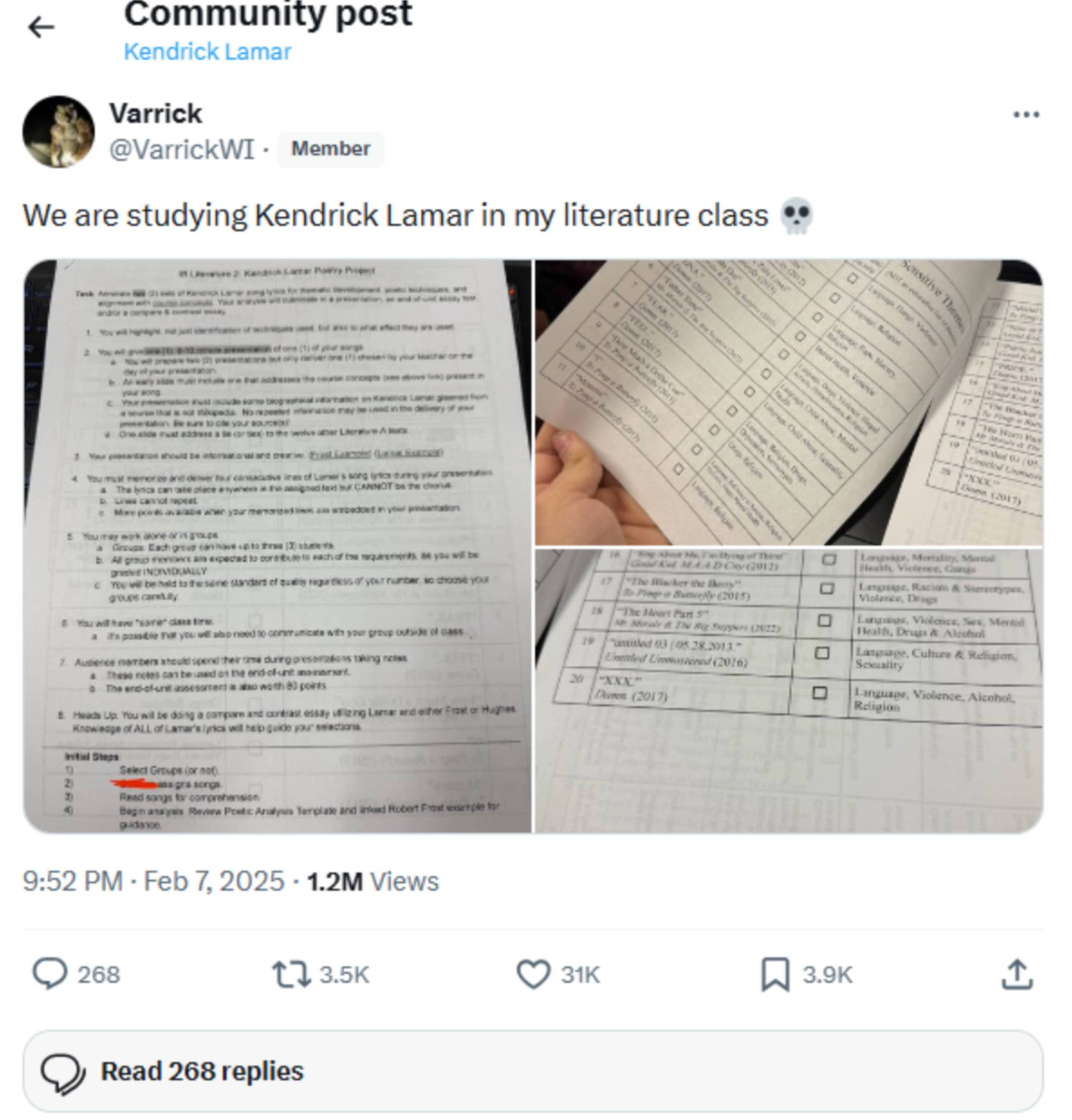 screenshot of the tweet